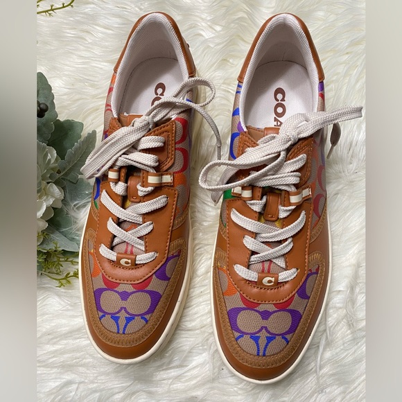 New COACH Men Citysole Court Sneaker In Rainbow Signature Canvas - Picture 6 of 11